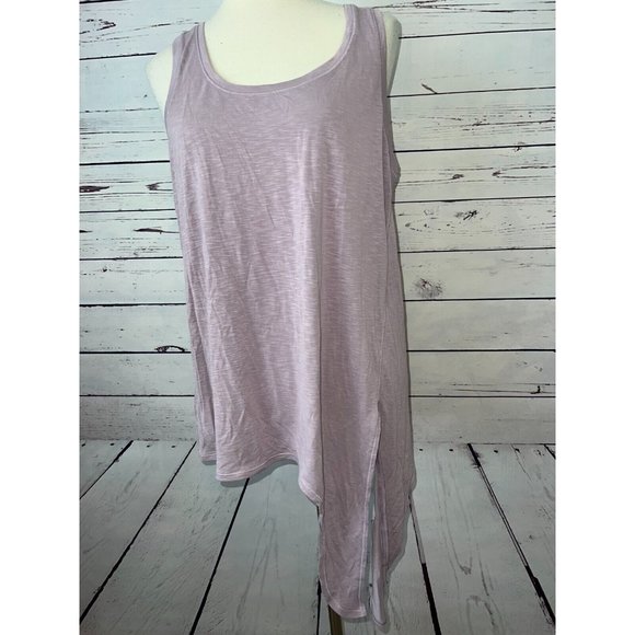 Calia sleeveless Top Shirt Medium Tee T-Shirt WAX31213 Side Tie Purple Active - Picture 6 of 9